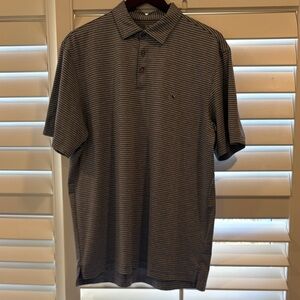 Vineyard Vines Black and Gray Striped Polo Shirt